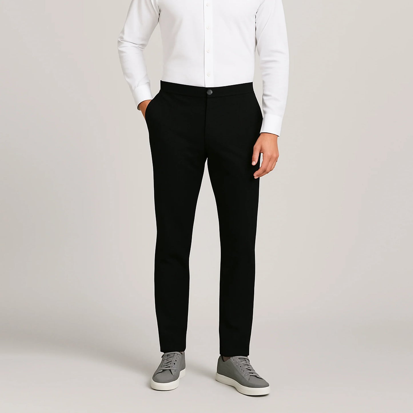 Erkek Esneyebilen Nefes Alan Kırışmaz Poliamid Kumaş Siyah Spor Pantolon