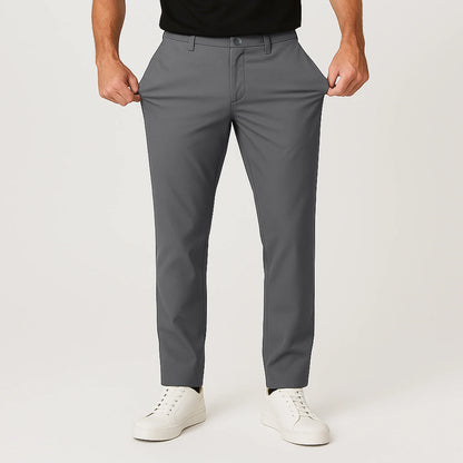 Erkek Esneyebilen Nefes Alan Kırışmaz Poliamid Kumaş Gri Pantolon