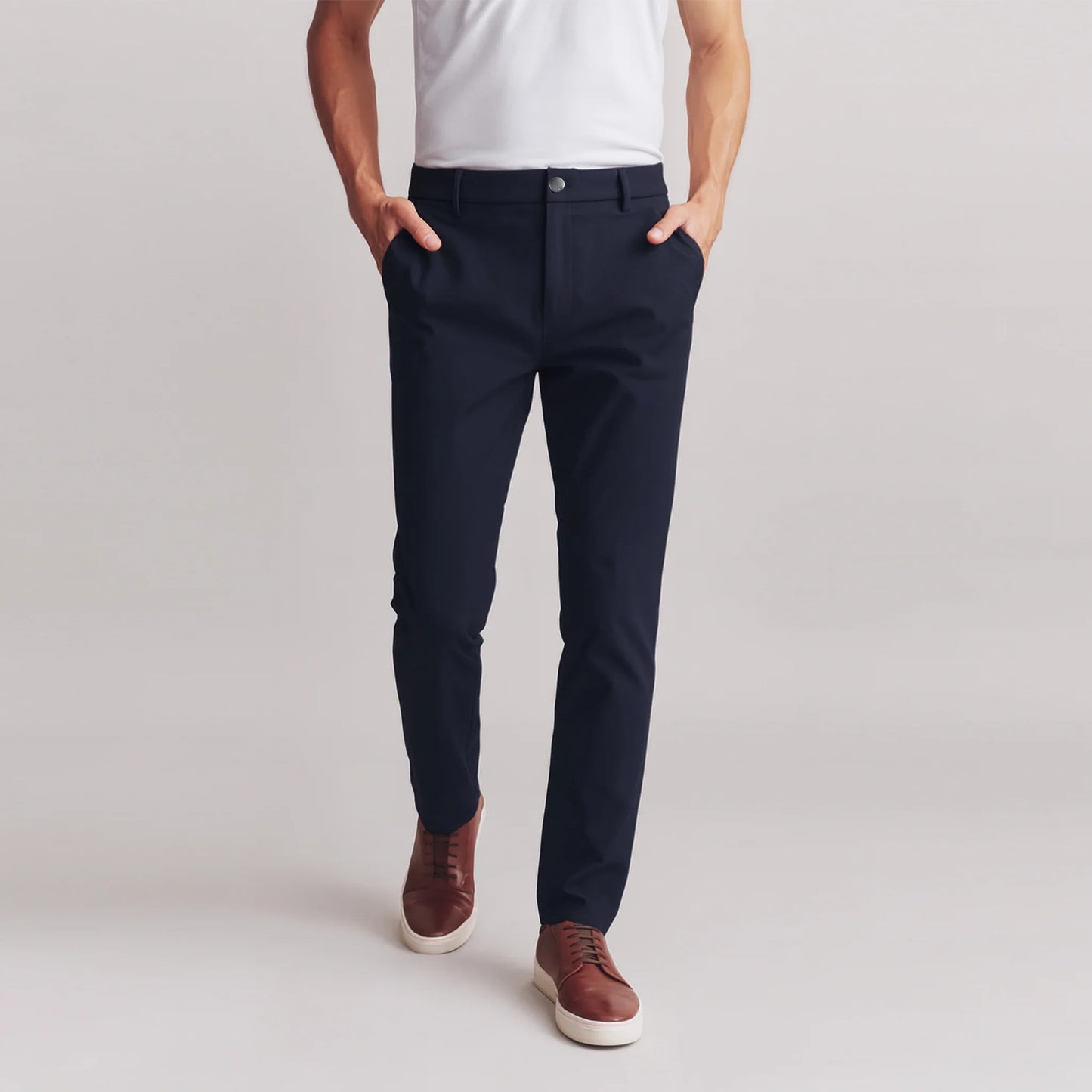 Erkek Esneyebilen Nefes Alan Kırışmaz Poliamid Kumaş Lacivert Spor Pantolon