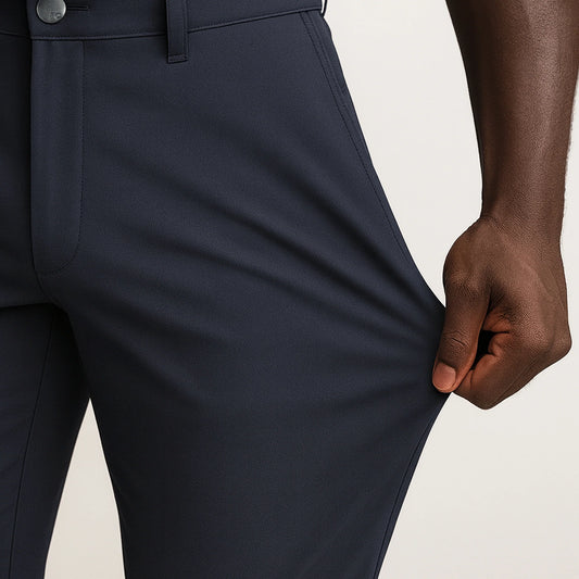 Erkek Esneyebilen Nefes Alan Kırışmaz Poliamid Kumaş Lacivert Spor Pantolon